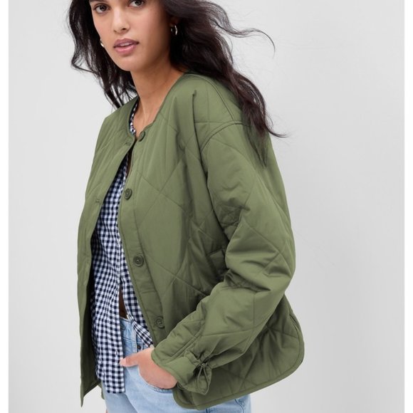 GAP Jackets & Coats Gap Quilted Jacket Army Green Sz S Nwt 9999